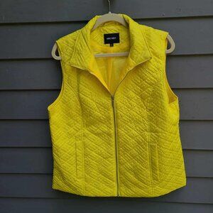 Nine West Yellow Quilted Vest size XL